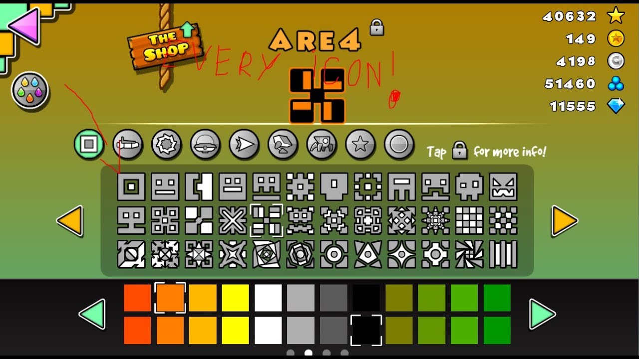 Geometry Dash How to unlock every single icon [Patched] - YouTube How To Unlock All Icons In Geometry Dash