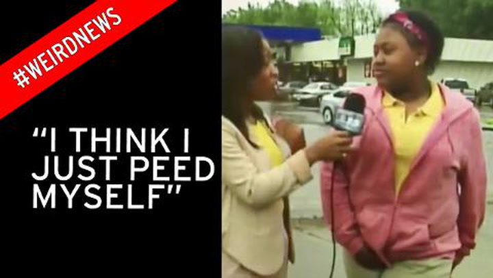 Girl wets herself on live TV after warning interviewer "I got to pee Girl Pees Herself On Stream