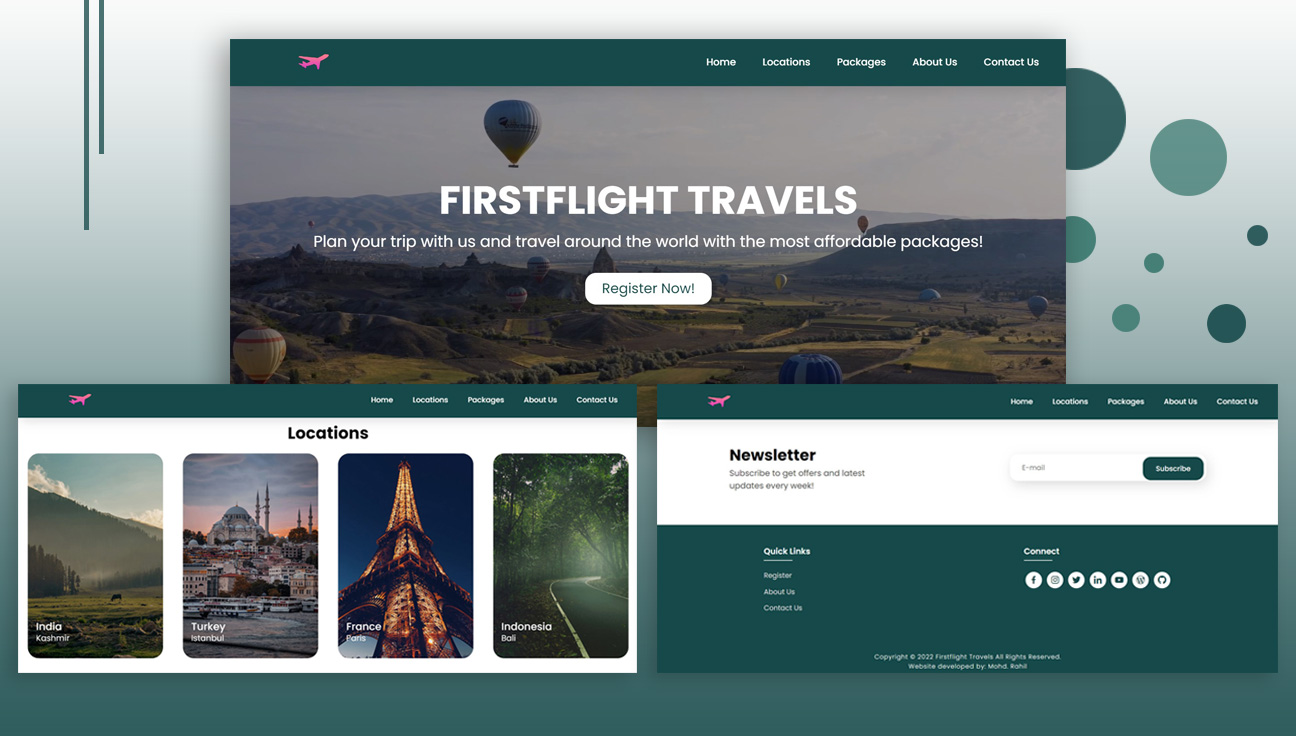 GitHub - mohdrahil101/firstflight-travels: A travel website project Travel Website With Html And Css