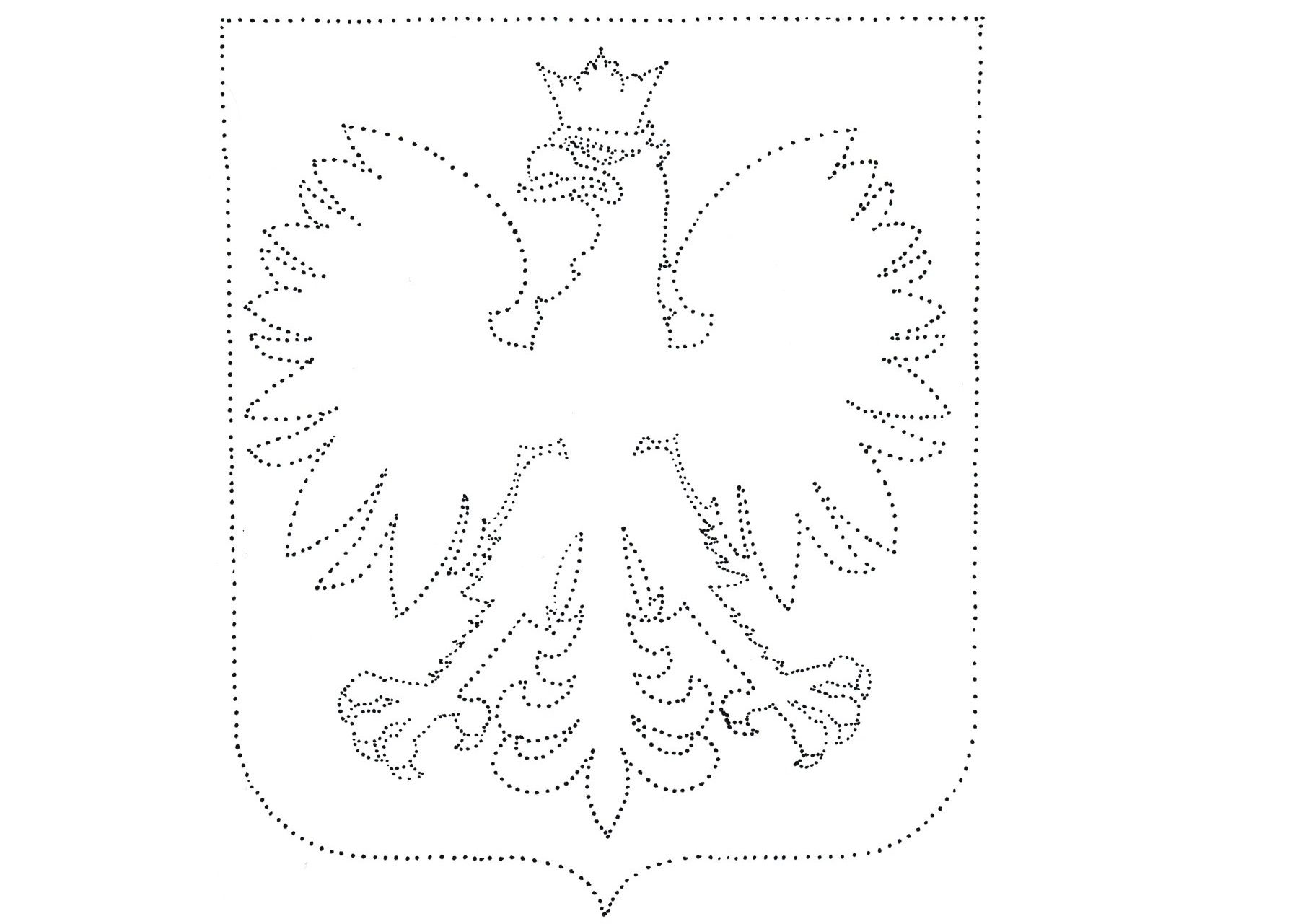 Godło Polski po kropkach grafomotoryka - Moje Dzieci Kreatywnie Kontury Polski Do Wydrukowania A4