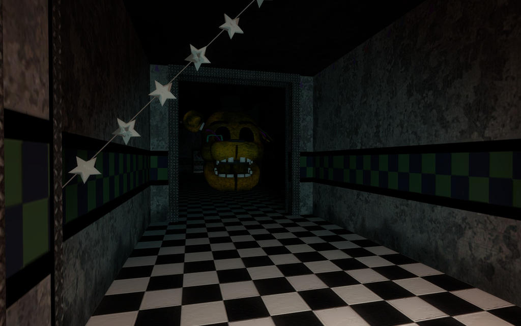 Golden Freddy Head In the hallway by haqeem77 on DeviantArt Golden Freddy Fnaf 2 Hallway