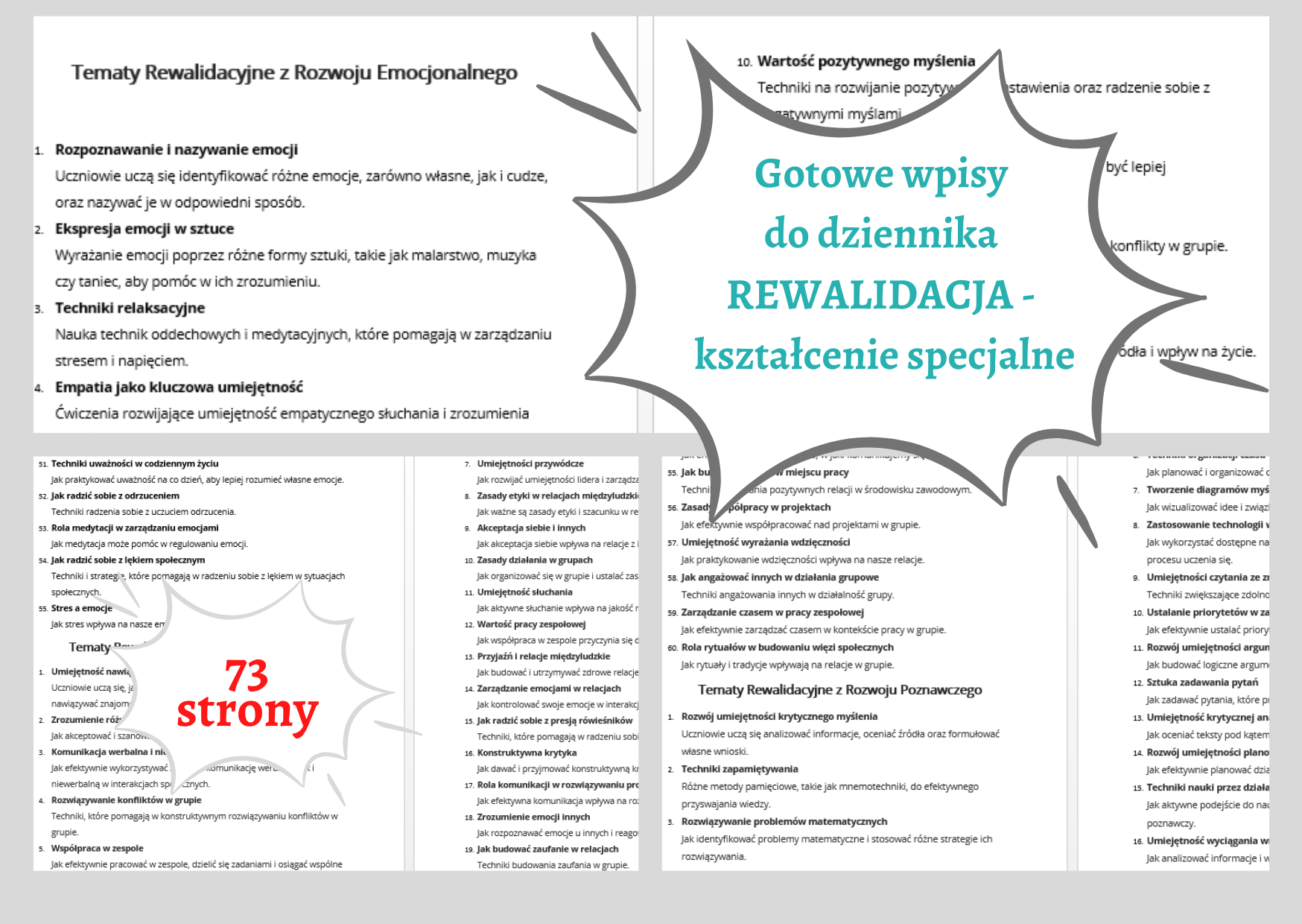 Gotowe TEMATY i WPISY do dziennika ZAJĘĆ / REWALIDACJA (kształcenie Tematy Zajęć Rewalidacyjnych W Gimnazjum