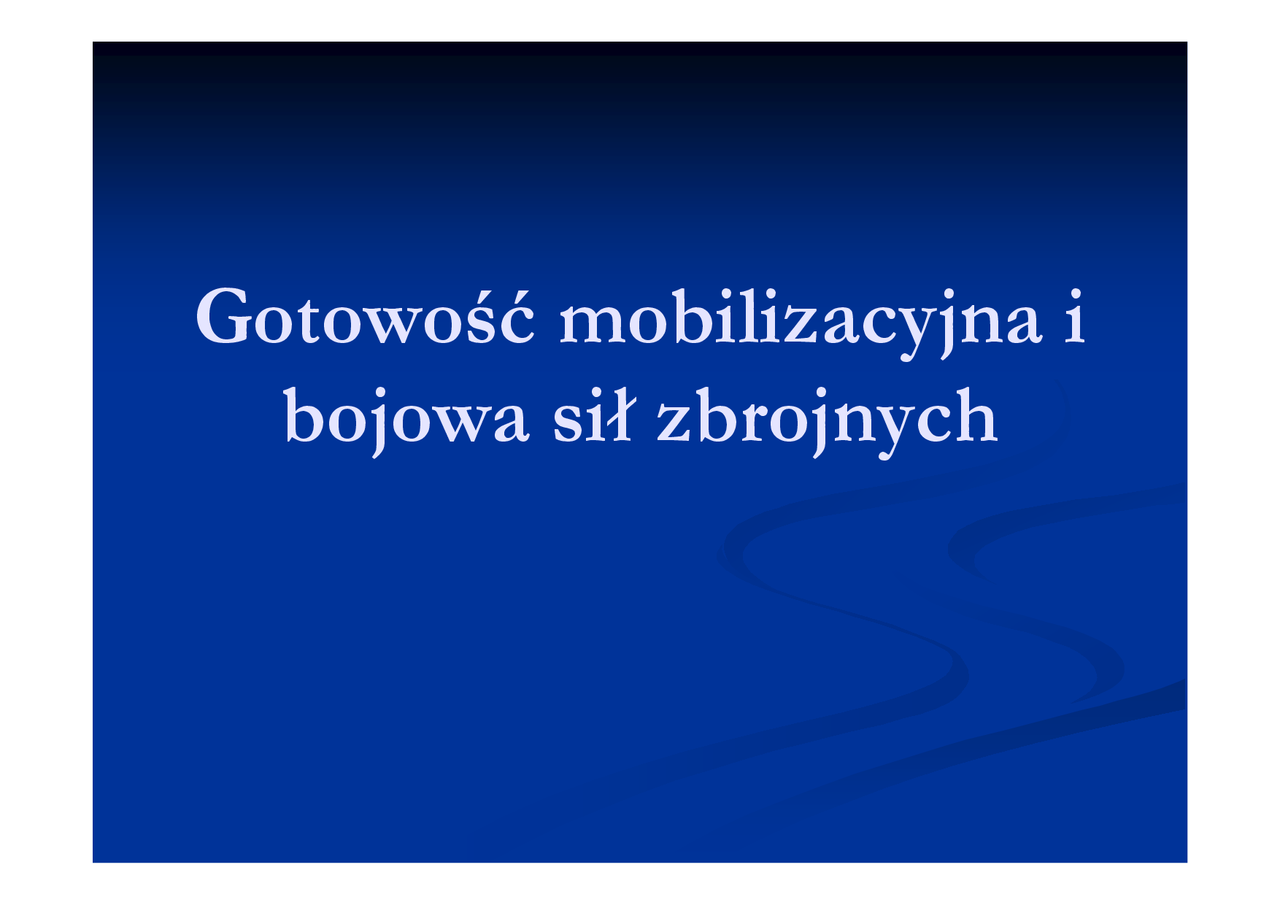 Gotowość Bojowa I Mobilizacyjna Pdf