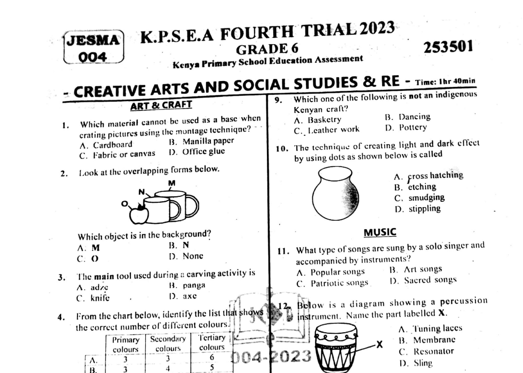 Grade 6 2023 exams questions and answers download Test C Klasa 6