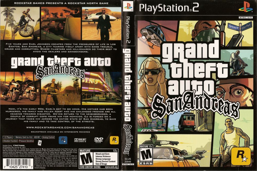 Grand Theft Auto: San Andreas - PlayStation 2 | VideoGameX Kody Na Playstation 2 Gta San Andreas