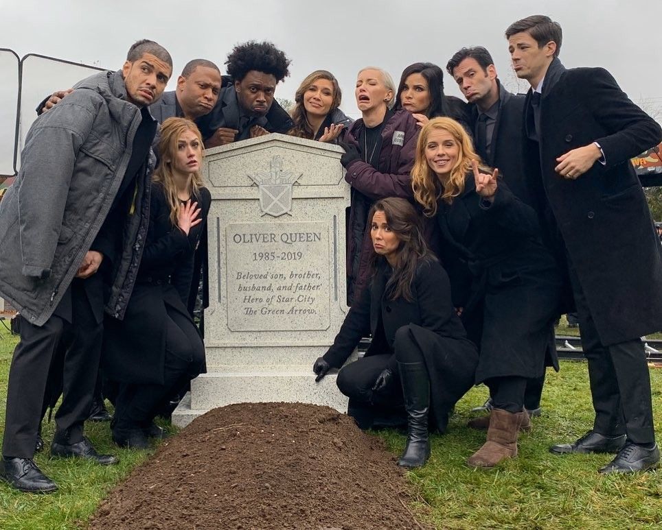 Grant Gustin Next To Grave