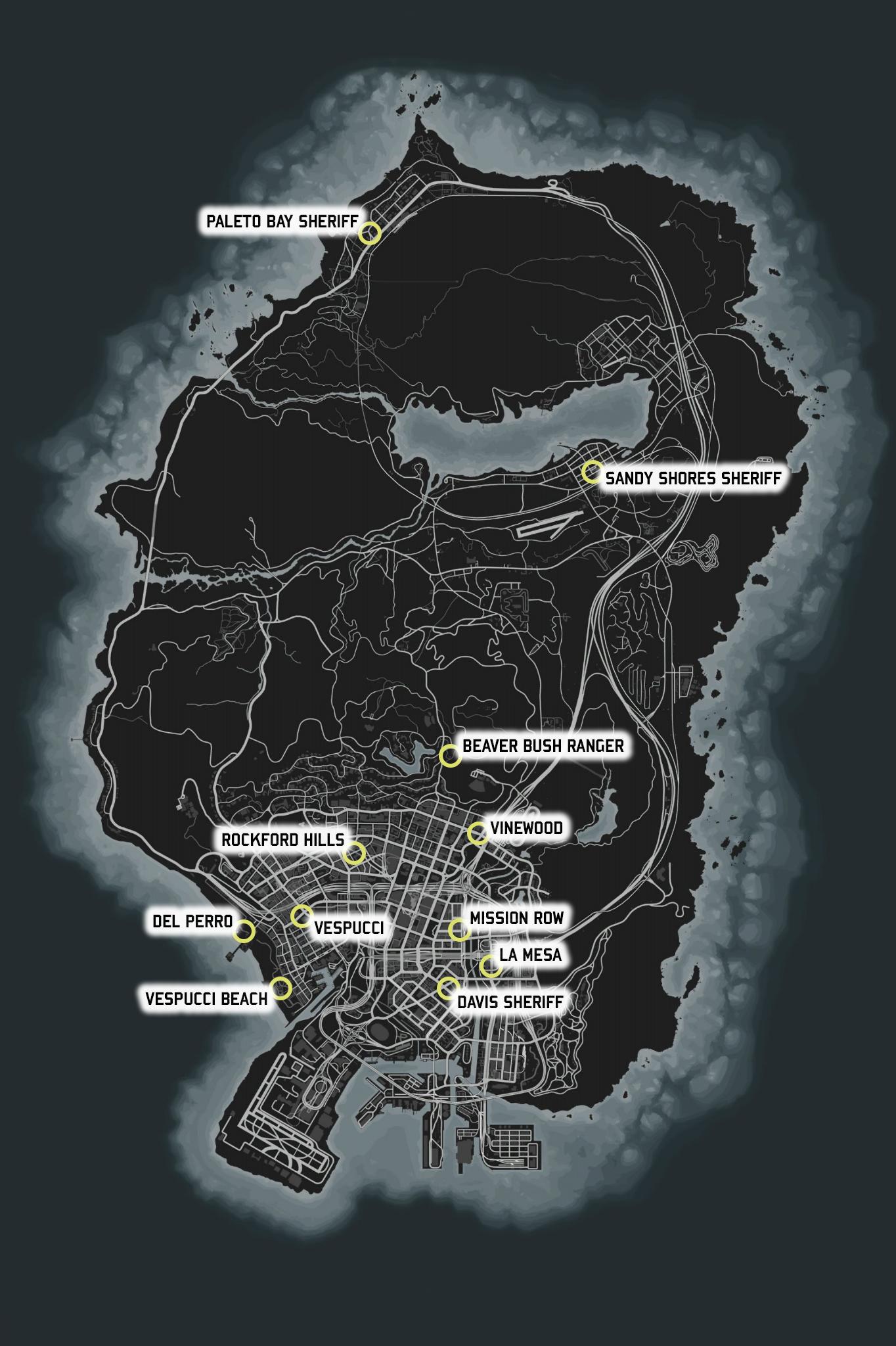 GTA 5 Police Station: All Police Locations, With Map and Photos Gta V Online Police Station