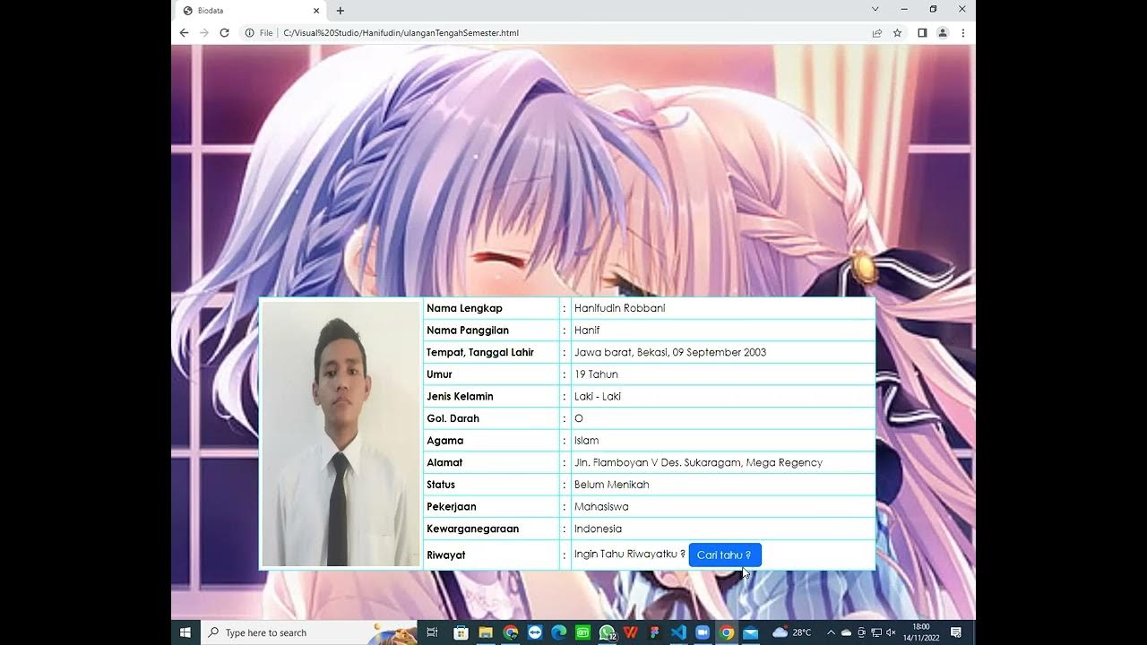 (Hanifudin Robbani - 312110186 TI.21.C3) Coding mengcoding Biodata Porównywanie Ułamków Kalkulator