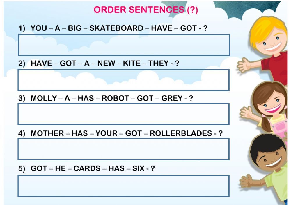 Have got - Has got interactive and downloadable worksheet. You can do Have Got Has Got Exercises
