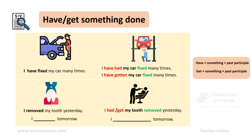Have/Get Something Done – Teacher Julieta Have Something Done ćwiczenia Odpowiedzi
