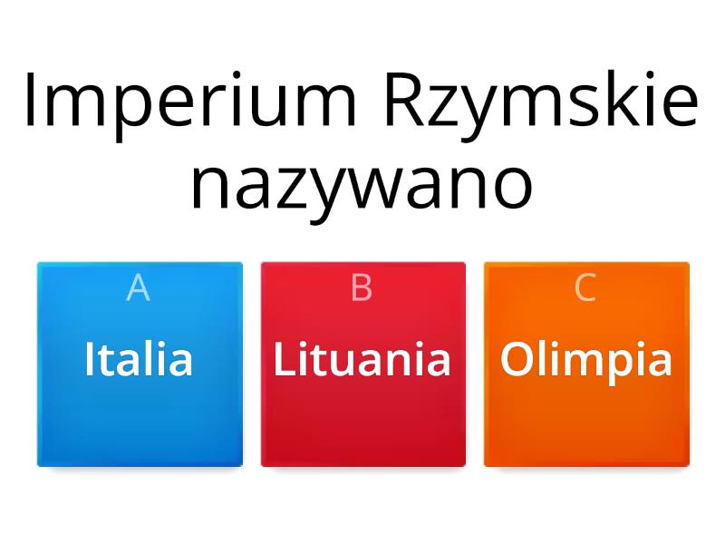 Historia kl 5 antyczny Rzym - Test Test Starozytny Rzym Klasa 5