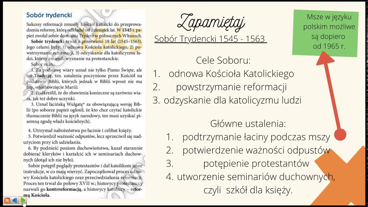 Historia klasa 6, Lekcja 4: Kontrreformacja - Historia w 7 minut + TEST Test Historia Klasa 6 Dzial 2