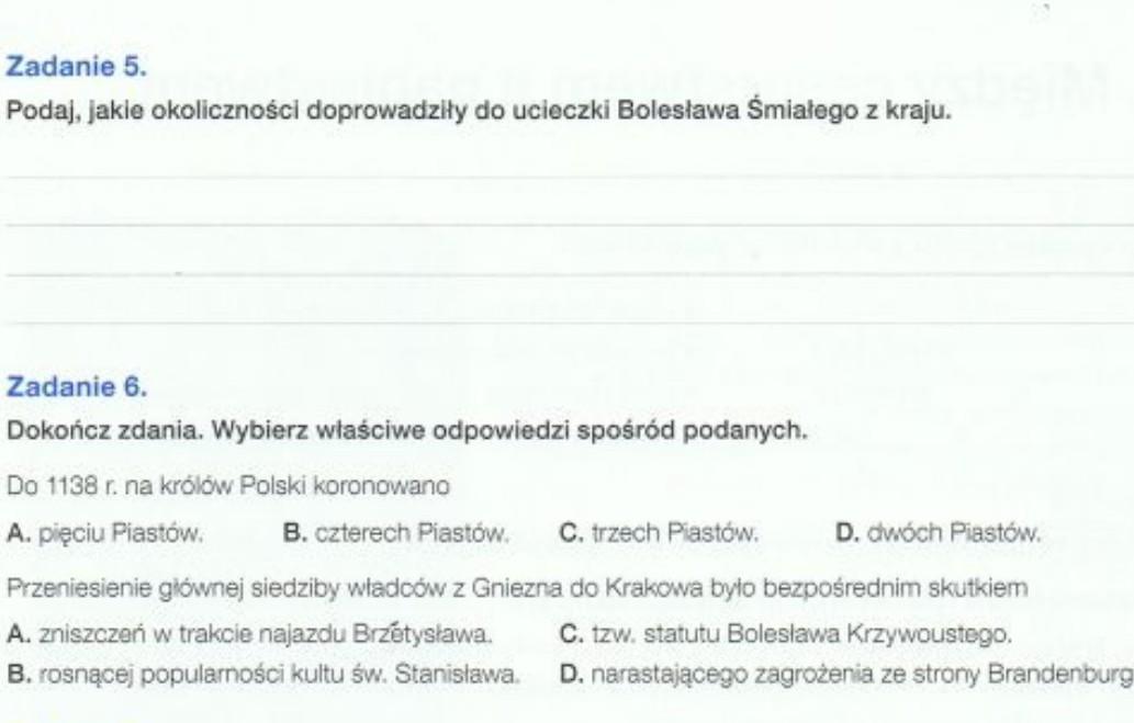 Sprawdzian Z Historii Klasa 5 Polska Pierwszych Piastów Odpowiedzi
