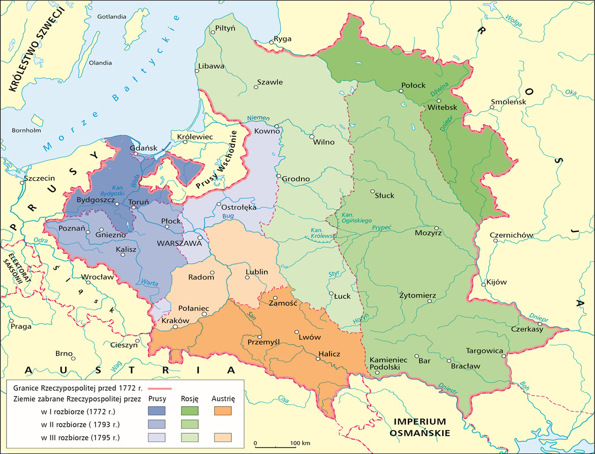 HISTORIA ZOBACZ Mapa Polski Pod Zaborami Do Wydruku