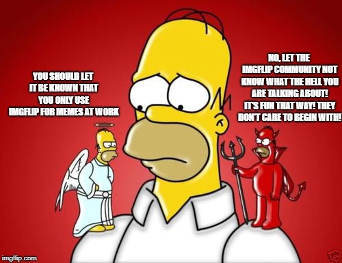Homer Simpson Devil And Angel On Shoulder Homer Simpson Devil And Angel On Shoulder