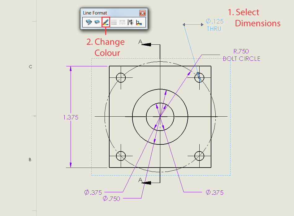 How to change a SOLIDWORKS Drawing Dimension Colour How To Change Dimension Color In Solidworks