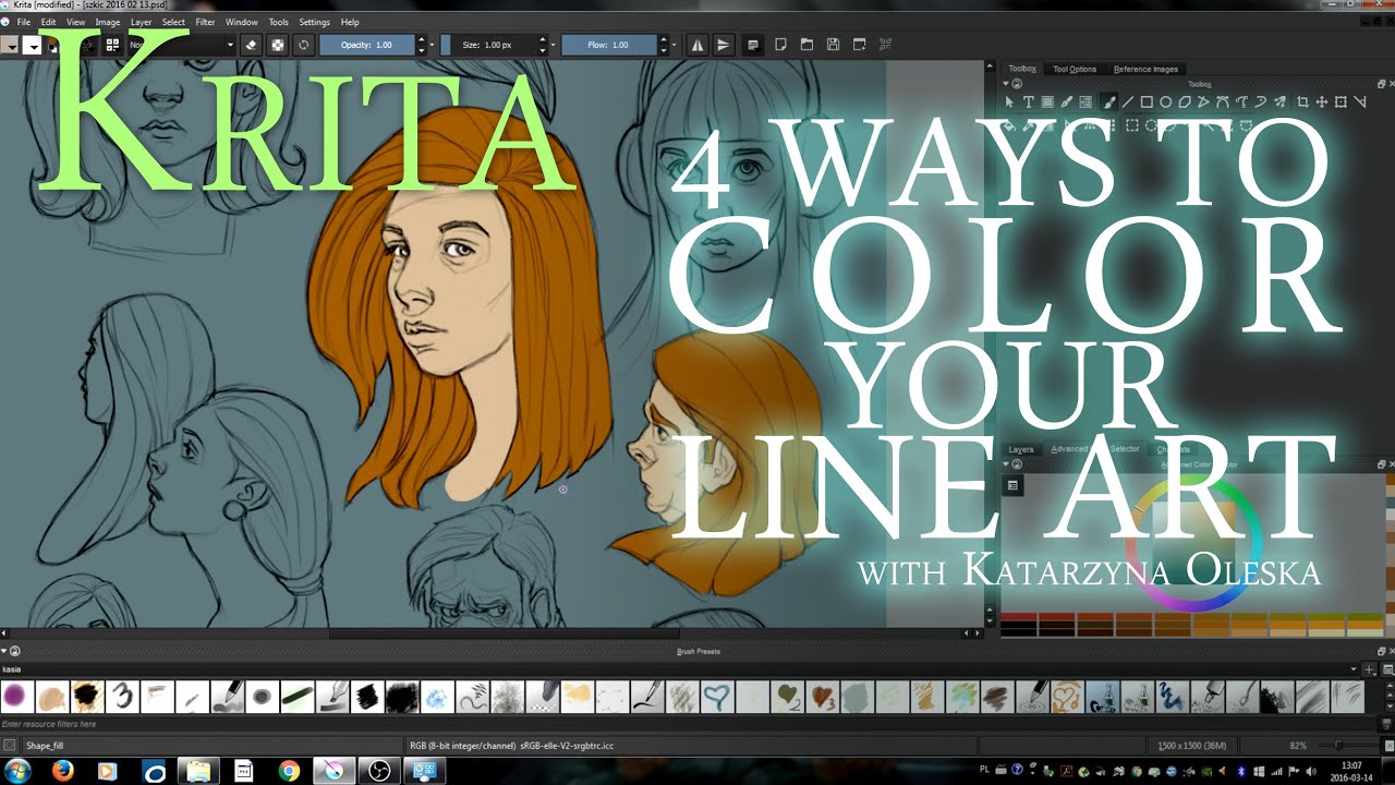 How To Color Lineart In Krita