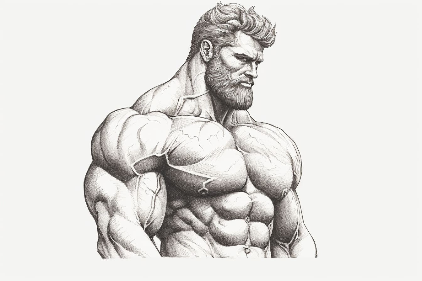 How to Draw a Bodybuilder - Yonderoo How To Draw A Bodybuilder