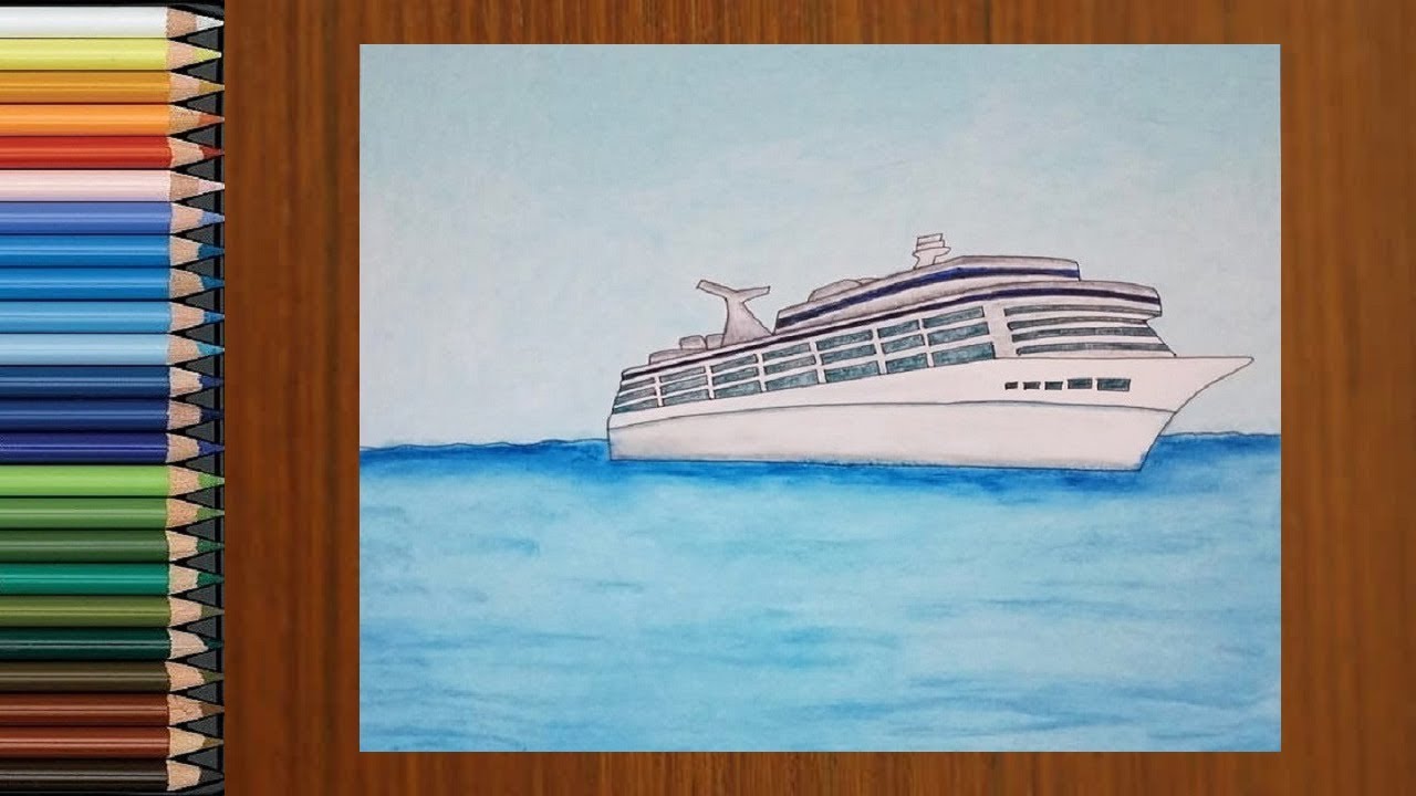 Ship On The Sea Drawing