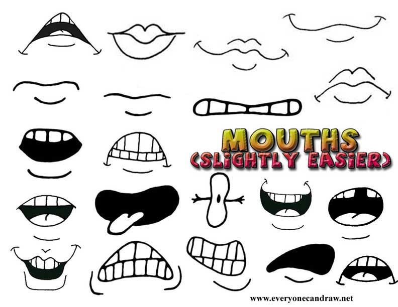 How to Draw Cartoon Mouths. | Cartoon mouths, Cartoon drawings, Mouth How To Draw Mouths Cartoon