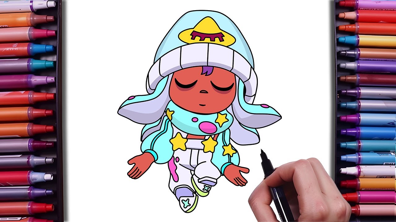 How to Draw Jellyfish Sandy From Brawl Stars | New Sandy Skin | Step By Jak Narysowac Sandy Z Brawl Stars