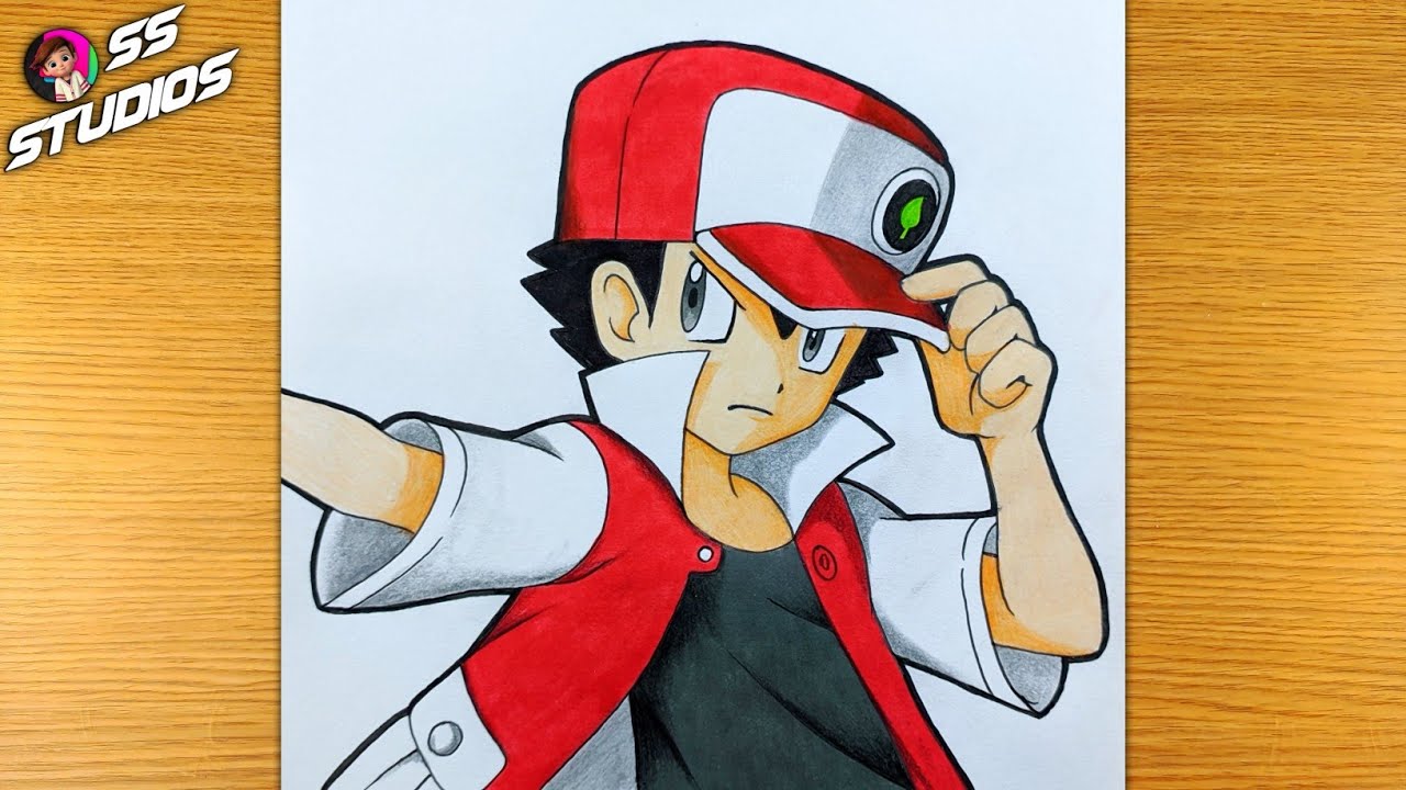 How to Draw Pokemon Trainer Red - YouTube How To Draw A Pokemon Trainer