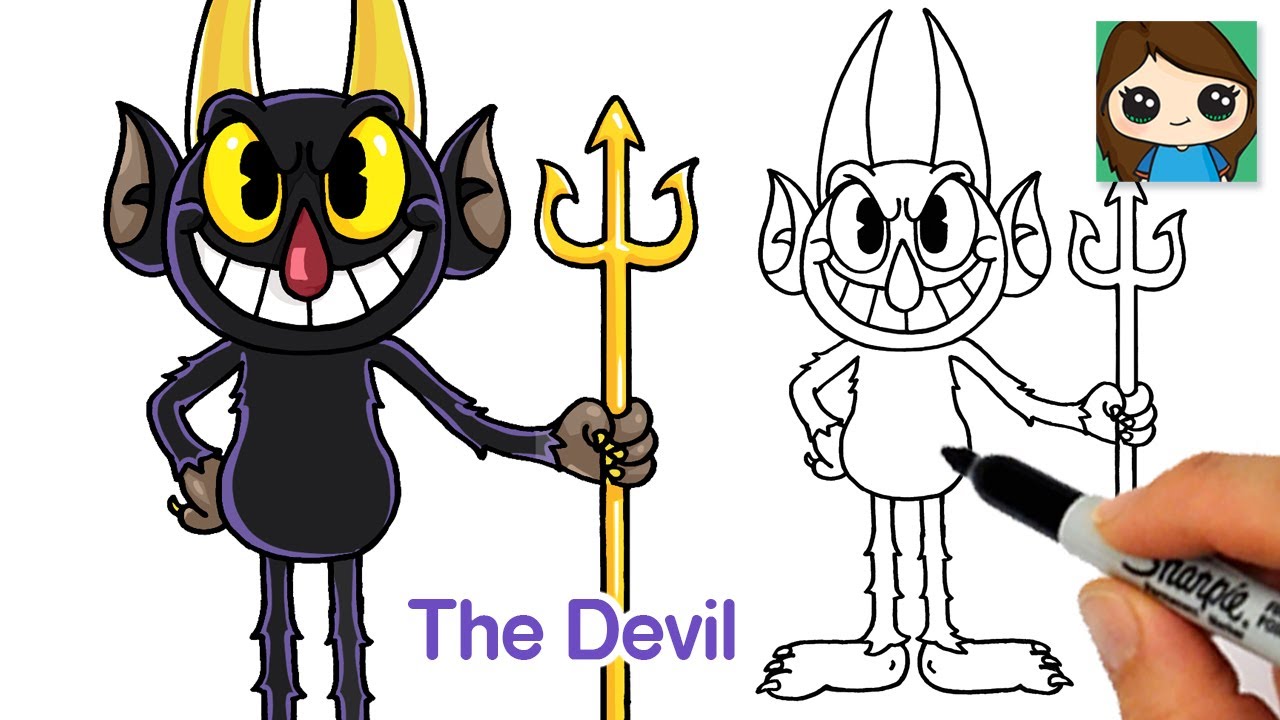How to Draw The Devil Easy | The Cuphead Show - YouTube How To Draw Cuphead Devil