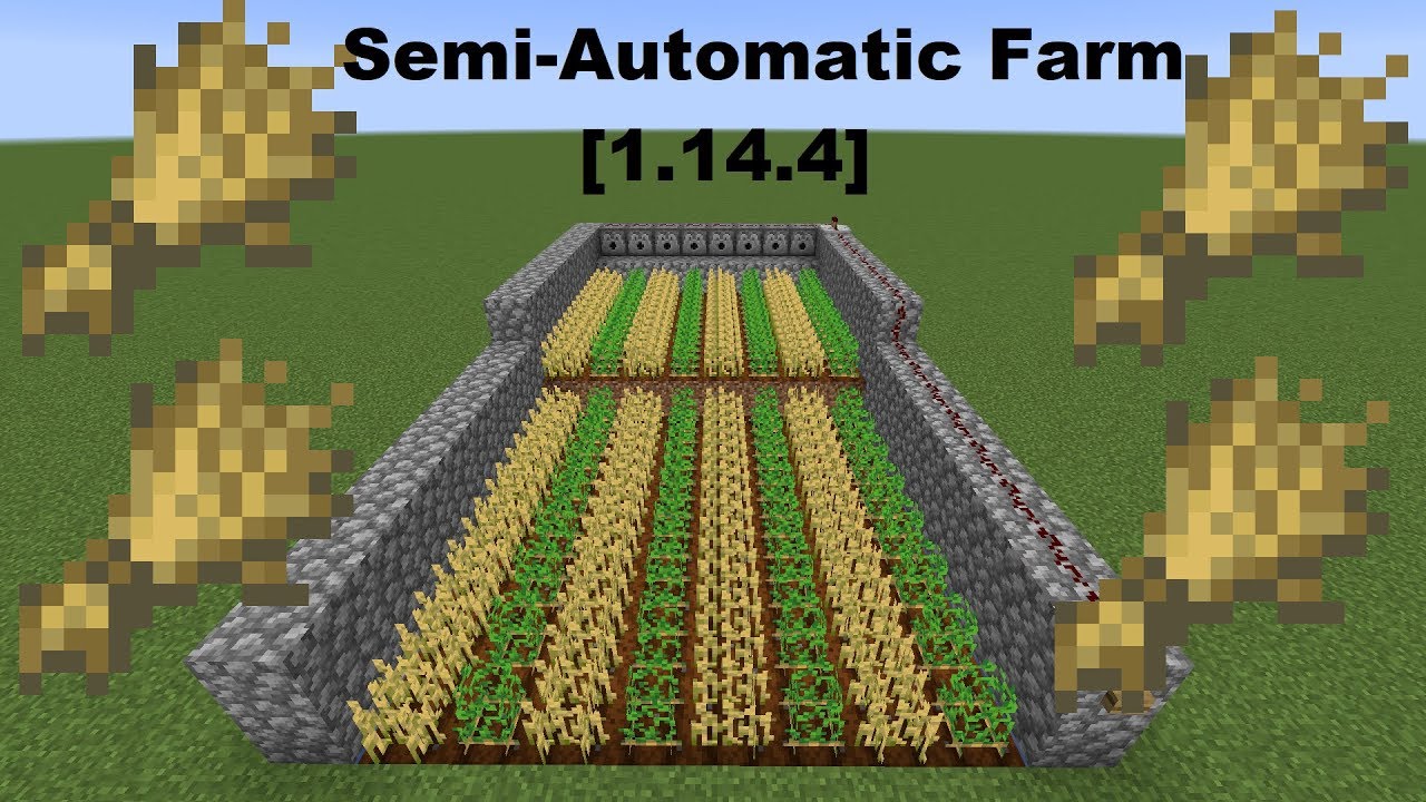 How to Make a Semi-Automatic Farm in Minecraft [1.14.4] - YouTube How To Make Minecraft Automatic Farm