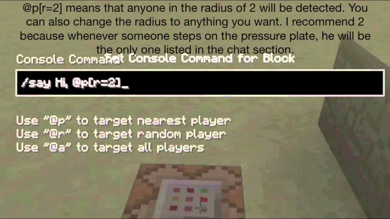 How To Make Command Blocks Say People's Names in the Chat Section in How To Make A Command Block Say Something