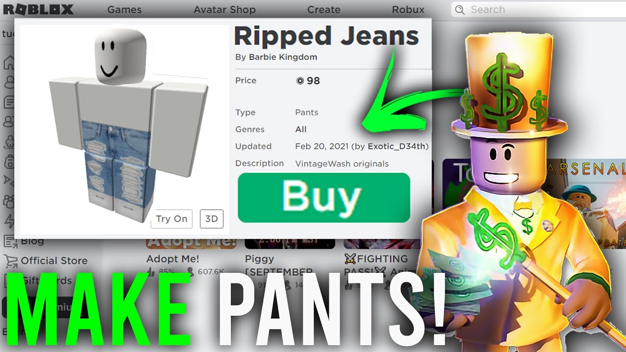How To Create Pants On Roblox