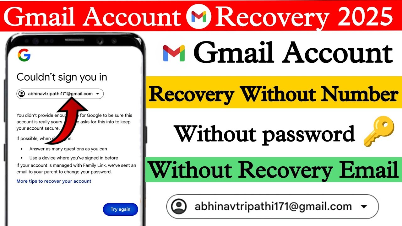 Gmail Account Recovery Without Phone Number And Email