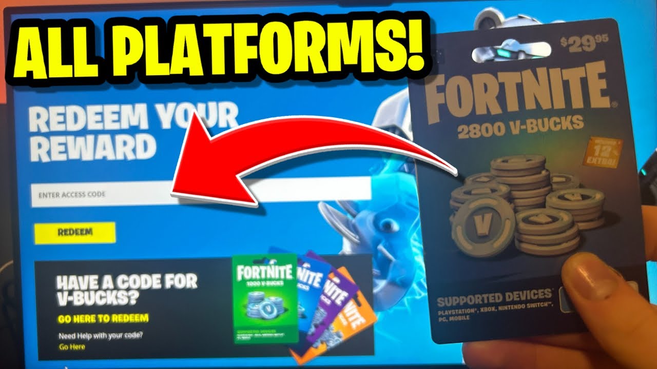 How to REDEEM Fortnite V-BUCKS CODE on ALL Platforms! (FULL GUIDE Fortnite V Bucks 50 Dollars