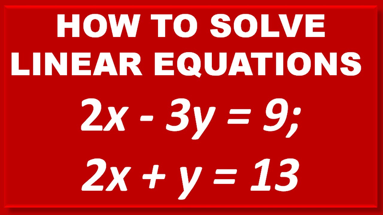 2x 3y 9 Solve For Y