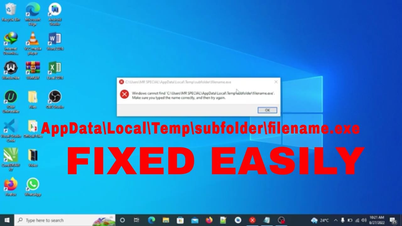 How to Solve Windows cannot find 'C:\Users\...\AppData\Local\Temp Biuro Podróży Przypisuje Każdemu Klientowi Kod Złożony