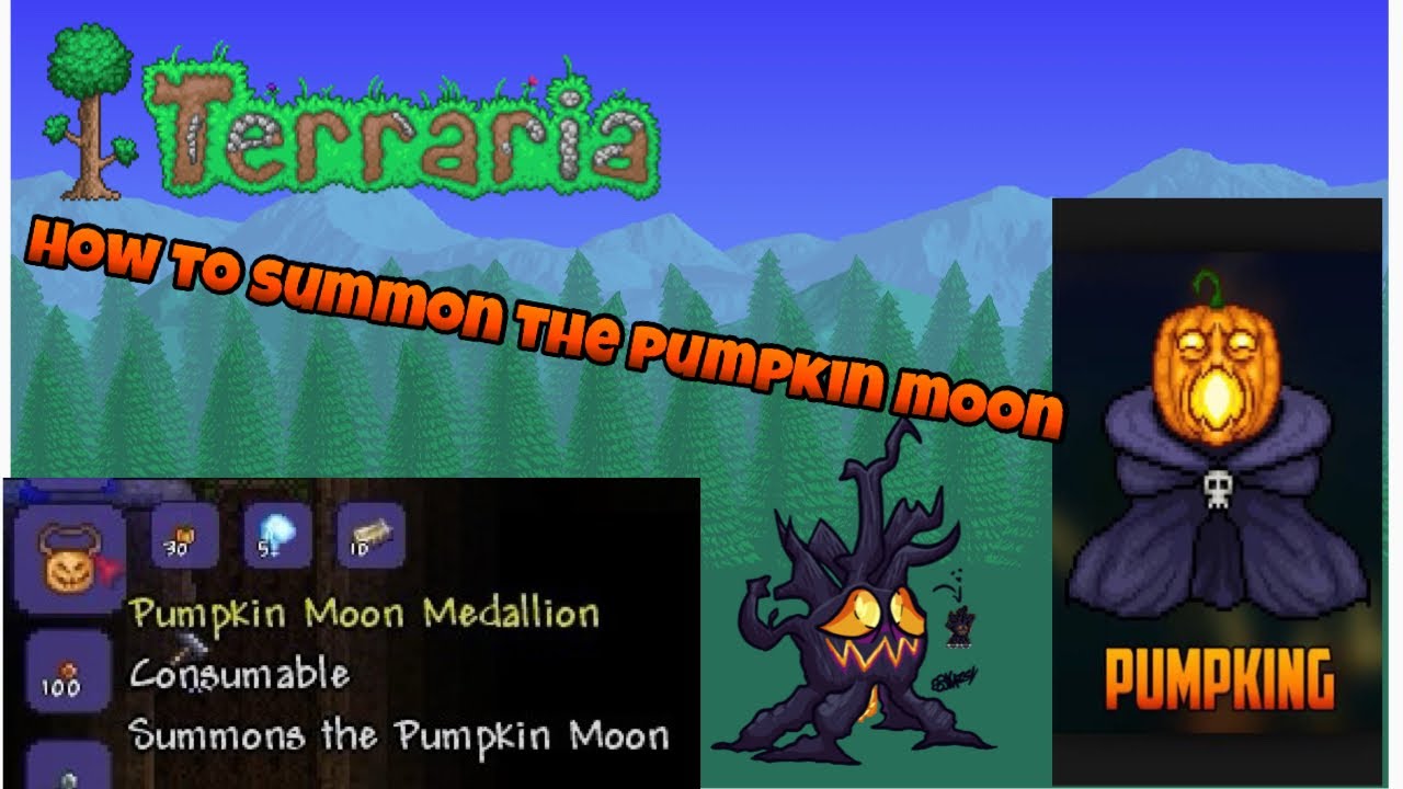 How To Summon The Pumpkin Moon | Pumpkin Moon Medallion | Terraria How To Summon Pumpkin Moon