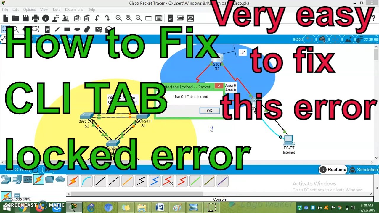 Use Config Tab Is Locked Packet Tracer