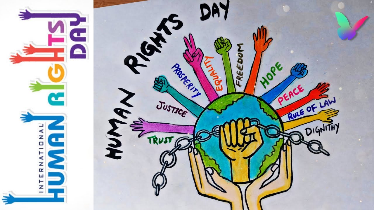 Human Rights day drawing|Human Rights Day Poster drawing|Rights and Convention On Human Rights And Fundamental Freedoms