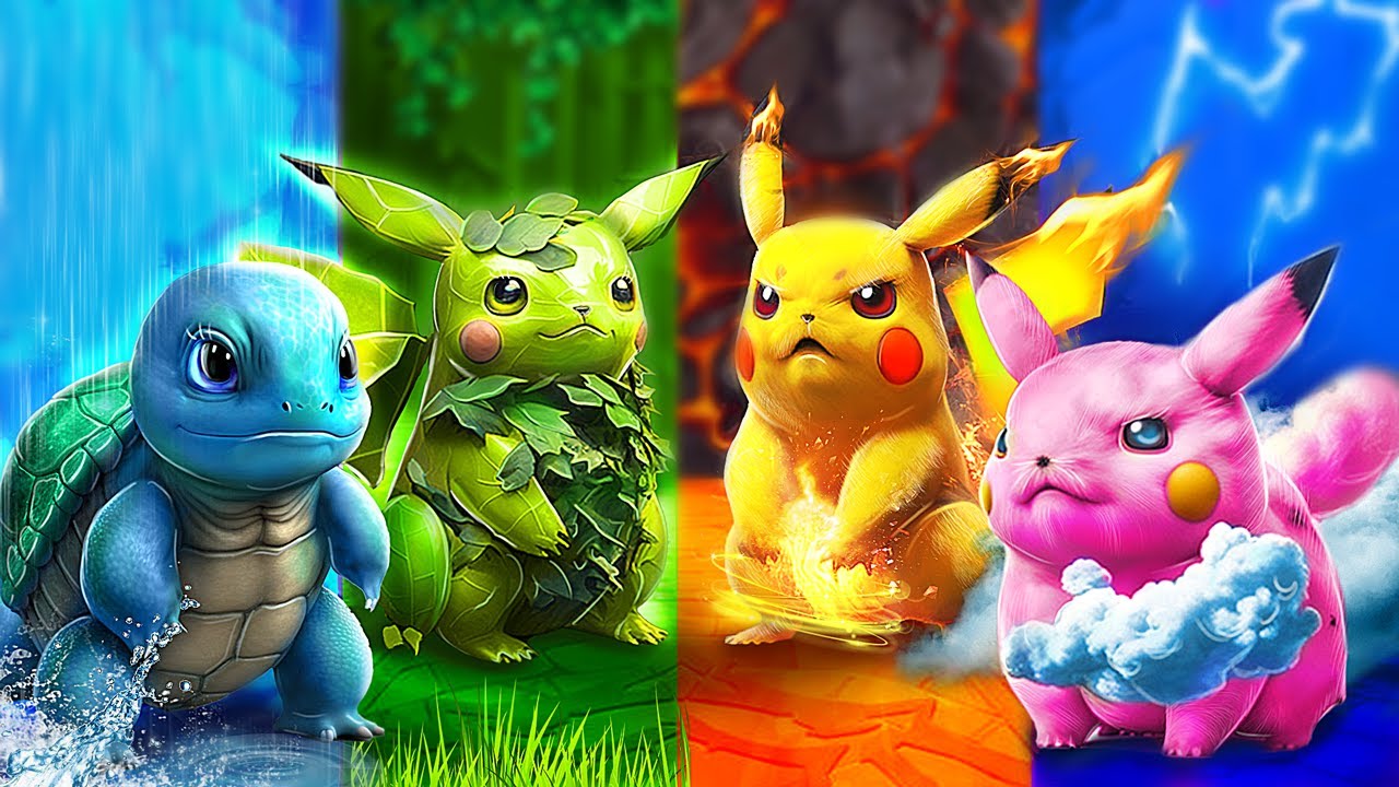 I Got Hunted by Pokemon! Fire, Water, Air and Earth Pokemons! Four Co Jest Dobre Na Ziemne Pokemony