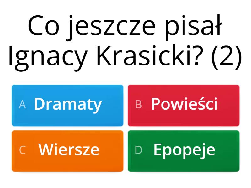 Ignacy Krasicki - Bajki - Test Bajki Krasickiego Test Klasa 6