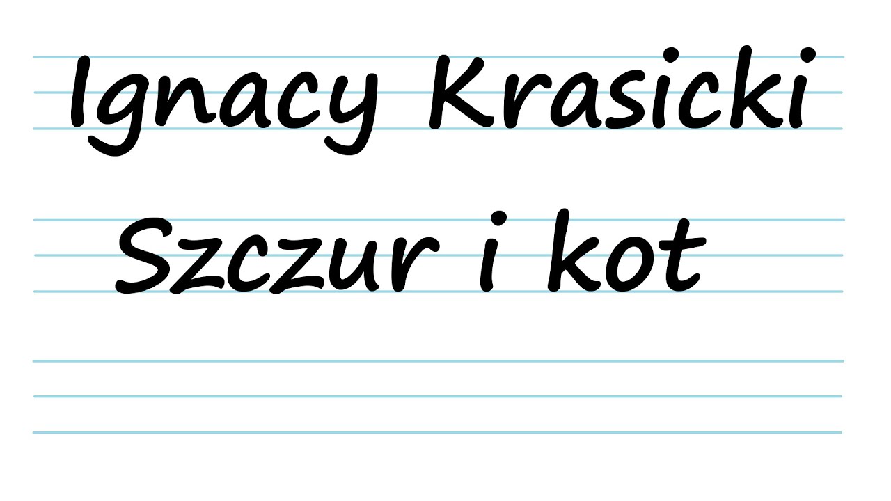 Bajki Krasickiego Szczur I Kot