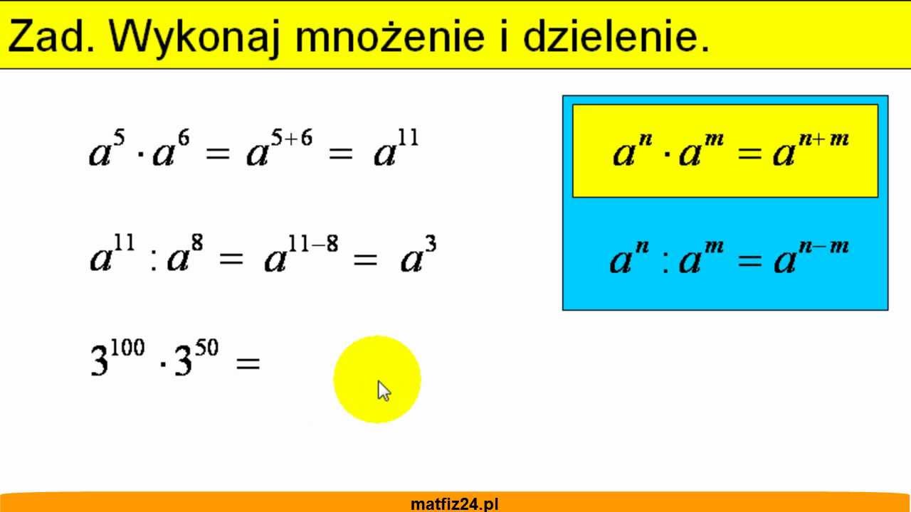 Mnożenie I Dzielenie Potęg O Różnych Podstawach