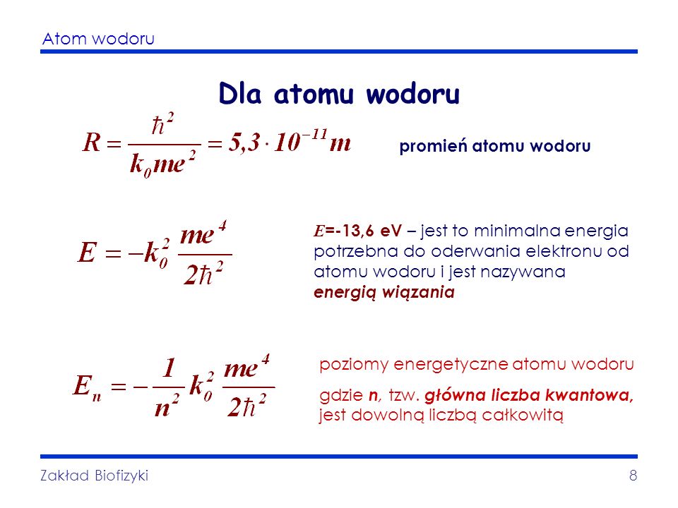 Instytut Inżynierii Materiałowej - ppt pobierz Promień Pierwszej Orbity W Atomie Wodoru