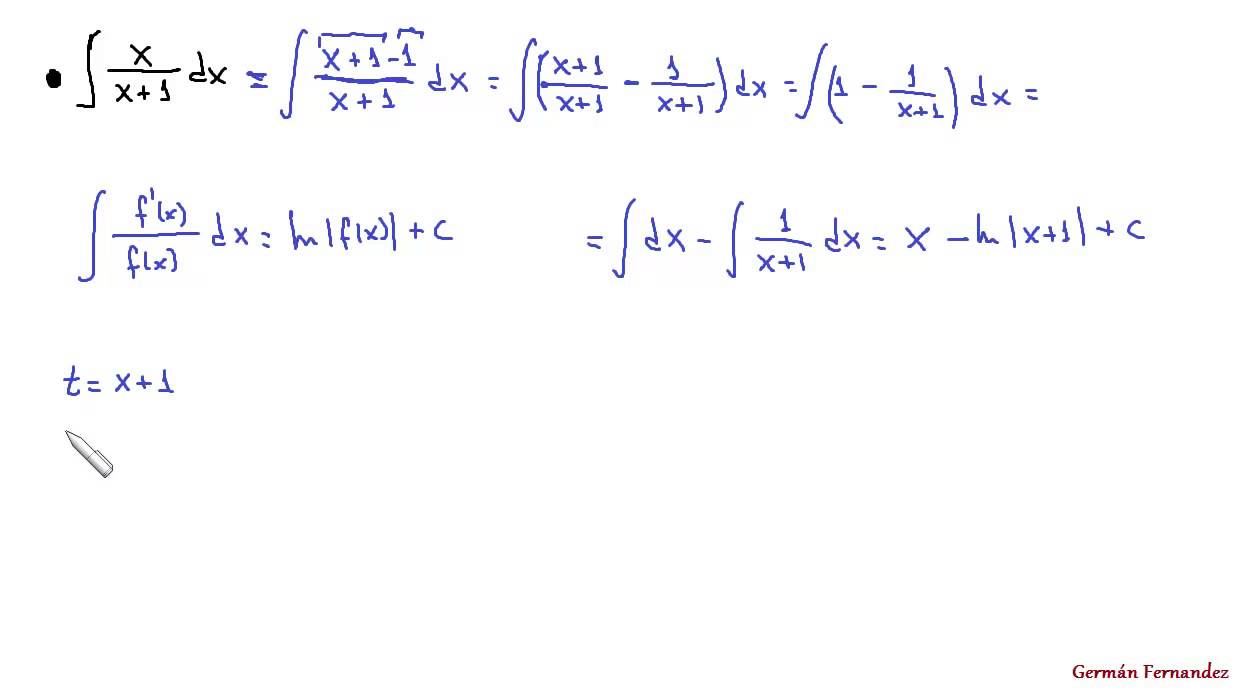 Integral 2. x/x+1 por cambio de variable - YouTube Integral Of X 1 X 1 2