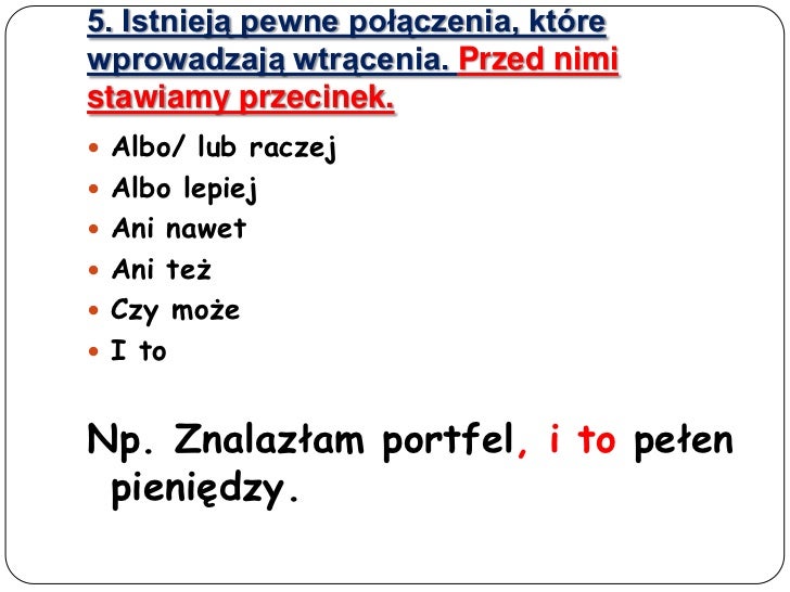 Interpunkcja Przed Jakimi Spjnikami Stawiamy Przecinek