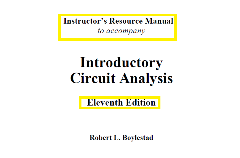 Introductory Circuit Analysis (11th Edition) by Robert L. Boylestad Introductory Circuit Analysis 13th Edition Pdf