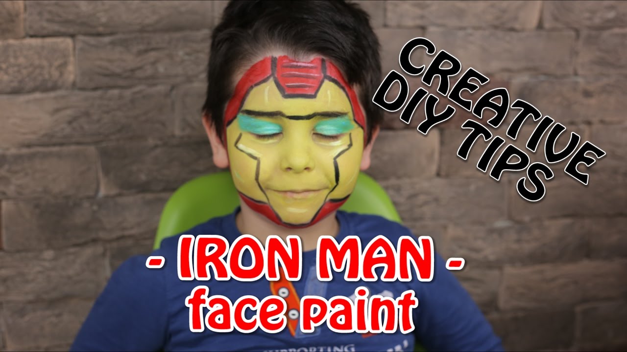 IRON MAN Face paint Tutorial - Creative DIY Tips - YouTube Iron Man Face Paint Easy