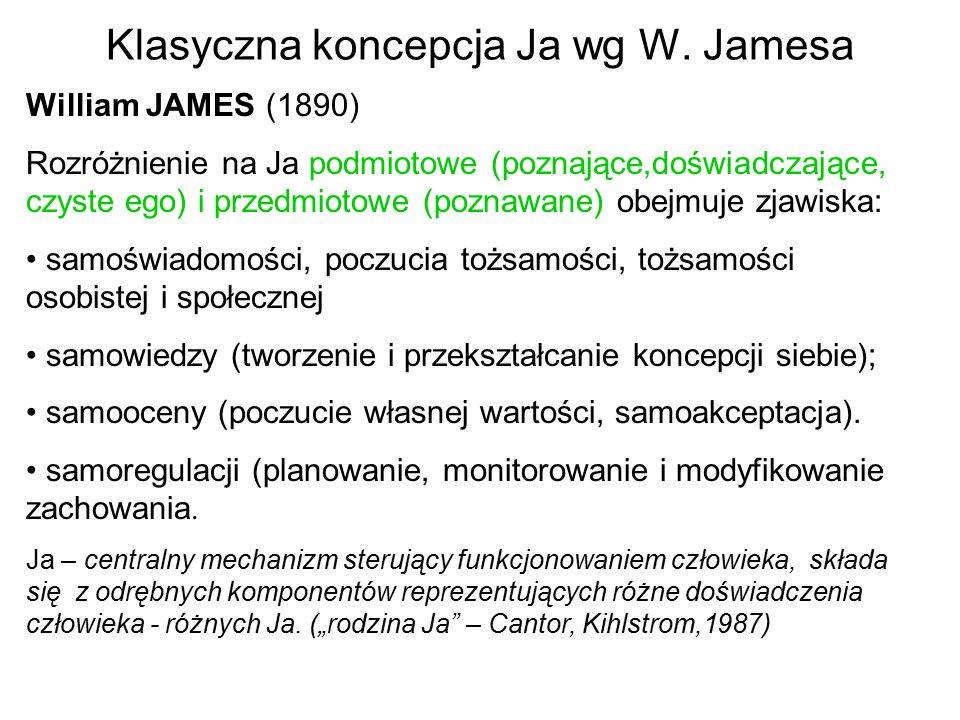 Ja Podmiotowe I Przedmiotowe James