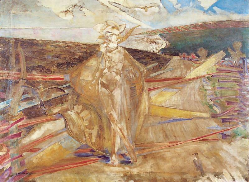 Jacek Malczewski | Święta Agnieszka wypuszcza skowronka z mieszka Agnieszka Wypuszcza Skowronka Z Mieszka