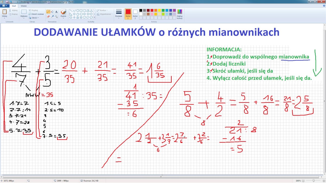 Jak dodawać ułamki o różnych mianownikach - przykłady | ForumWiedzy Jak Dodawać Ułamki O Różnych Mianownikach