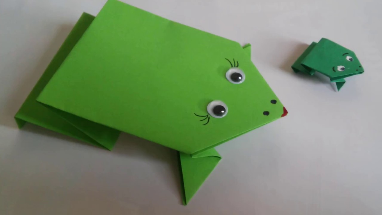 JAK ŁATWO ZROBIĆ ŻABKĘ Z PAPIERU - origami dla dzieci - YouTube Jak Zrobic Zabe Z Origami